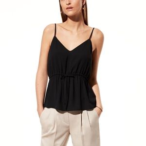 Babaton Warren black tie front camisole size L